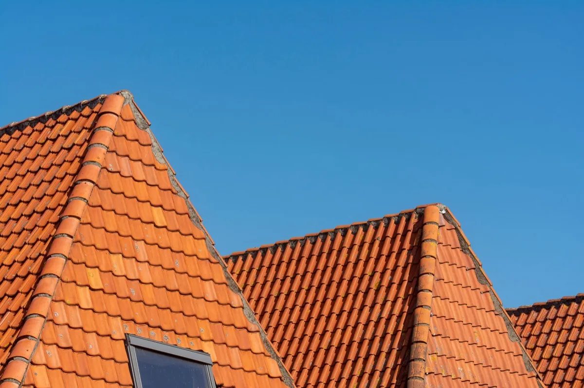 Clay barrel tile rooflines on homes in Everett, WA